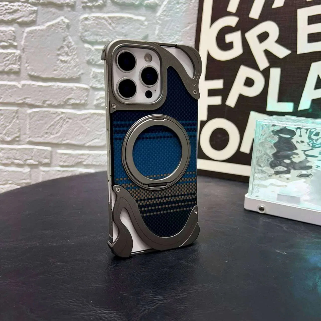 Metal Magnetic Mount Carbon Fiber iProtective Case