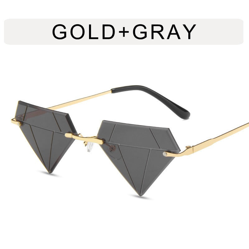 Irregular Ball Diamond Sunglasses Female European and American Fashion Small Frame Sunglasses Trend Frameless Personality Sunglasses