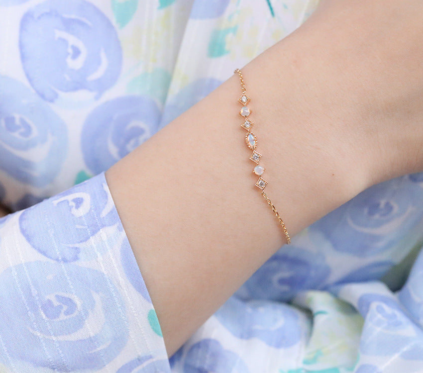 Sterling Silver Small Cube Sugar Bracelet For Women