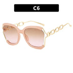 Big Square Rim Chain Sunglasses - Viexta