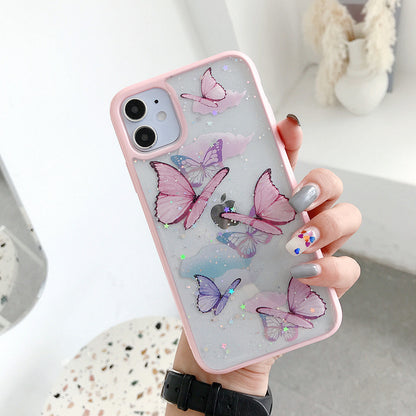 Candy acrylic glitter butterfly iPhone case