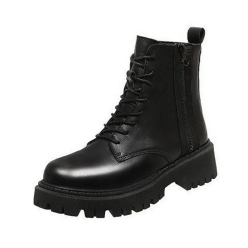 Velvet Motorcycle Celebrity Short Boots - Viexta