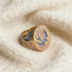 Exaggerated Retro Floral Ring