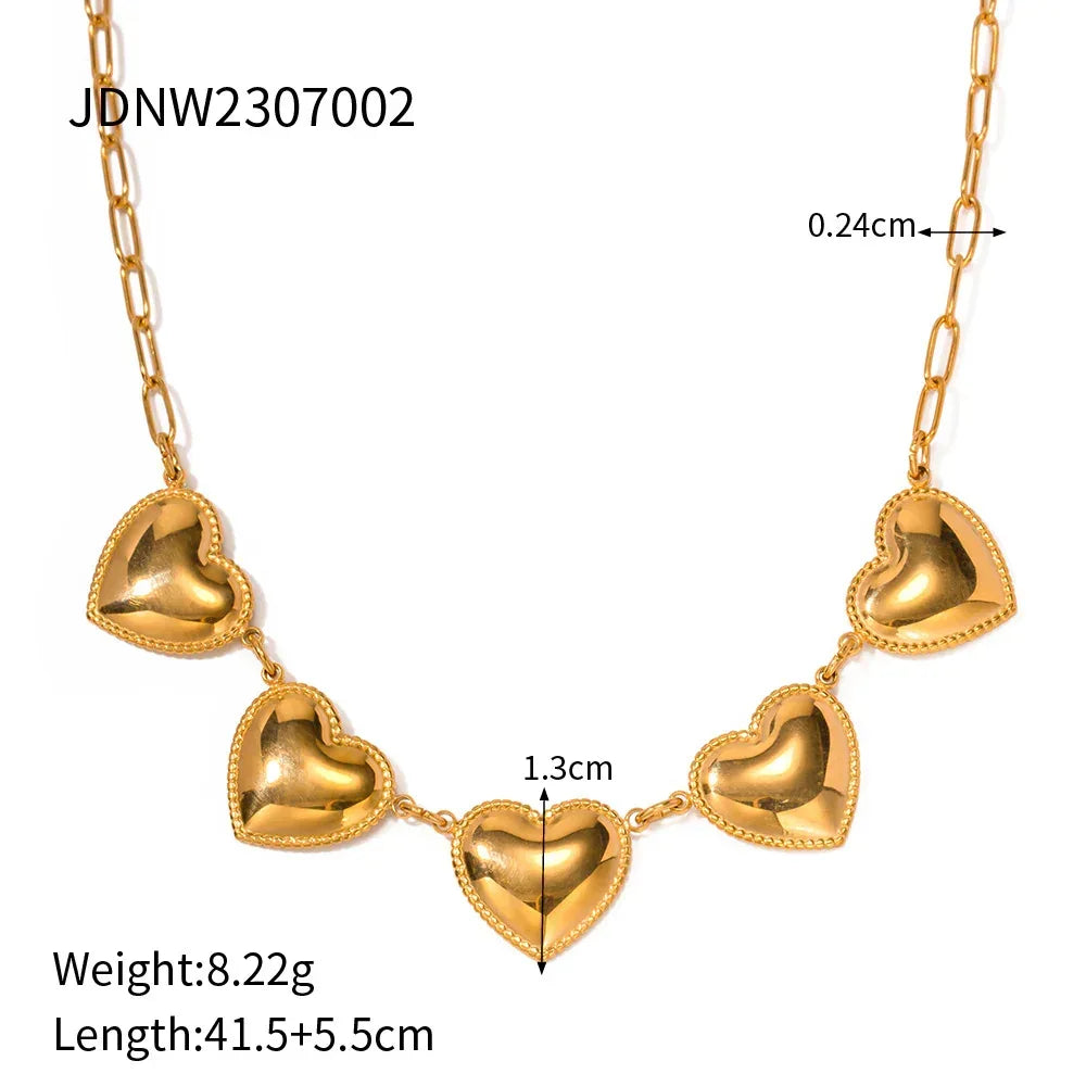 18K Gold Plated Peach Heart-shaped Neckwear - Viexta