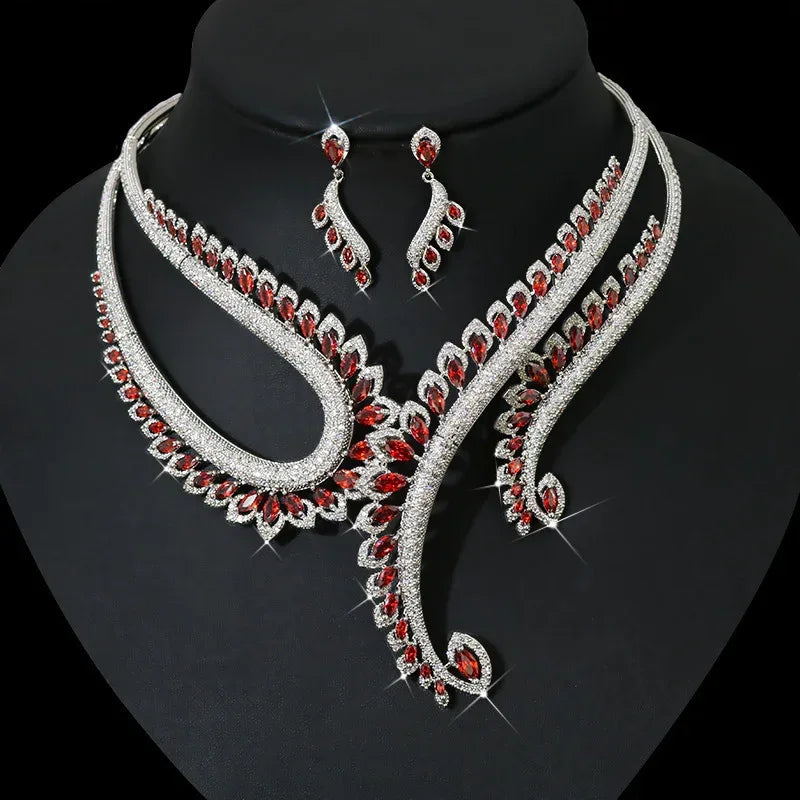 ins-wind-zircon-necklace-earring-set - Viexta