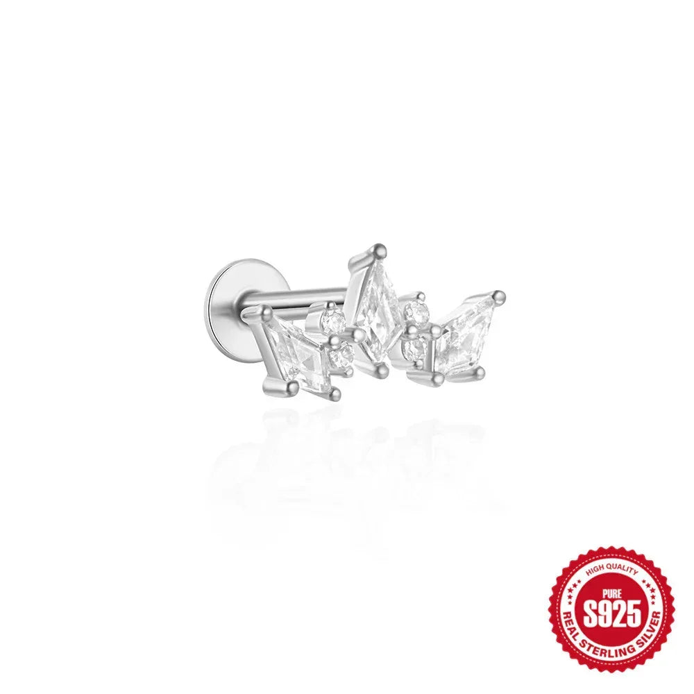 S925 Sterling Silver Moon Piercings - Viexta