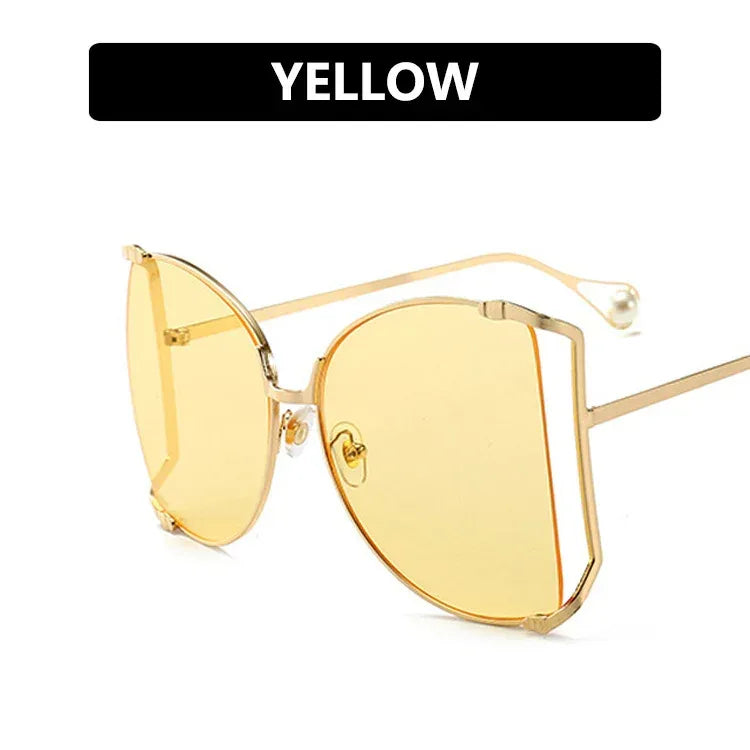 Women's metal frame cutout sunglasses - Viexta