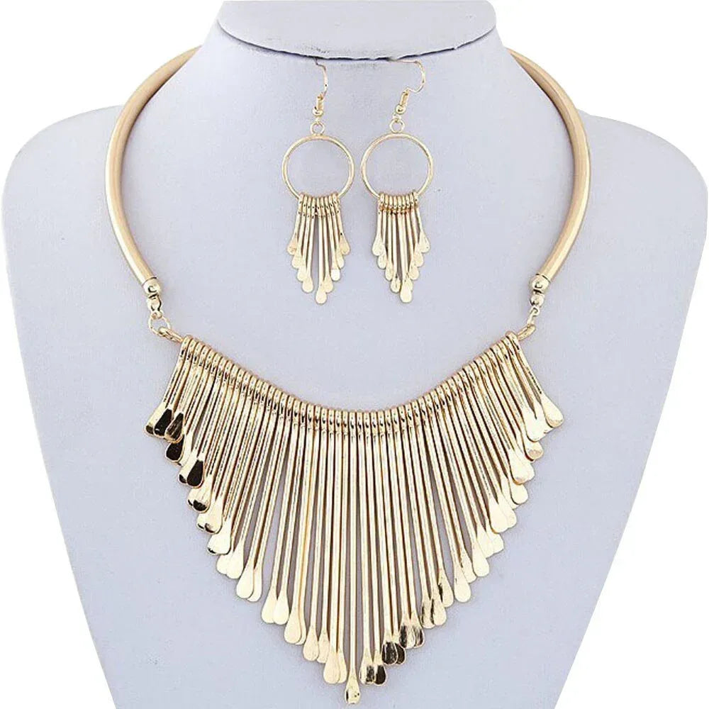 multi-layer-tassel-necklace-set - Viexta