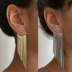 gold-tassel-long-earrings - Viexta
