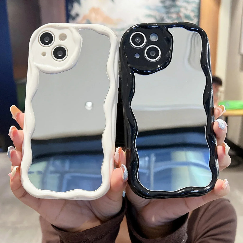 Cream Pattern Mirror iPhone Case - Viexta