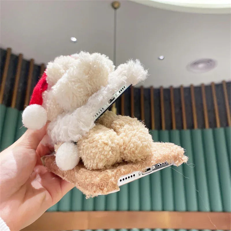 Christmas Bear Plush Mobile iPhone Case - Viexta
