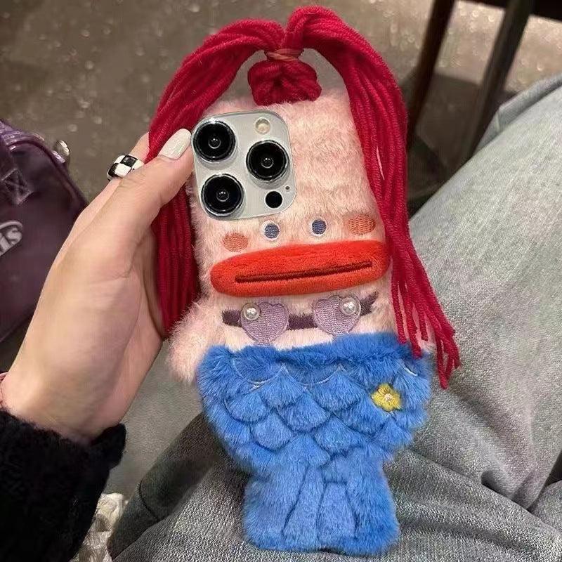 Cute Cartoon Plush Mermaid iPhone Case