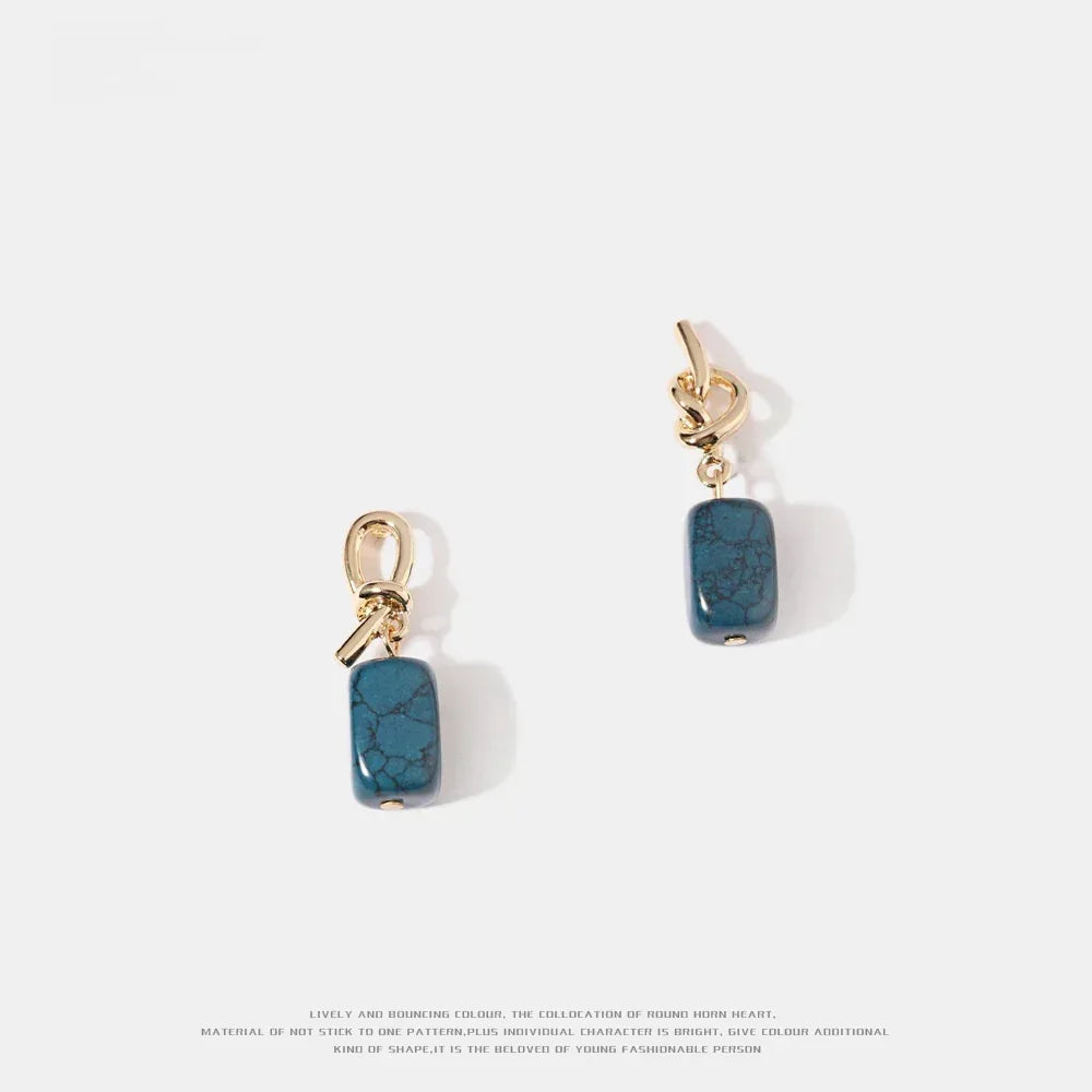Synthetic Stone Silver Pin Eardrops - Viexta