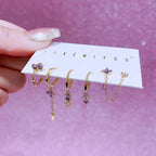 6piece Zirconium Ring Earring Set