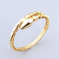 Elegant Snake Bracelet Ring Set Glossy Simple - Viexta