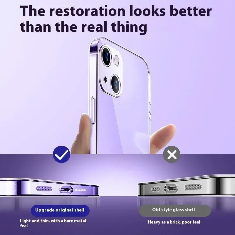 Transparent Glass Fine Hole Drop-resistant iPhone Case - Viexta
