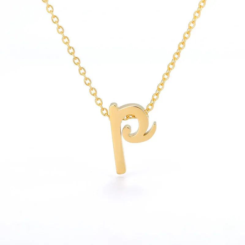 Small Letter Hollow Stainless Necklace - Viexta