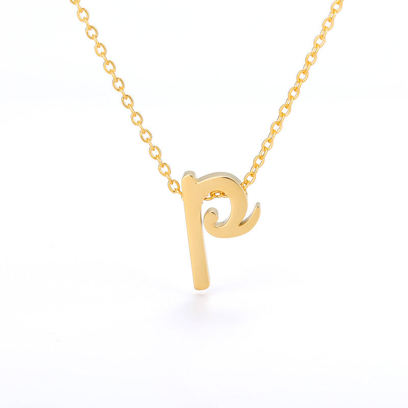 Small Letter Hollow Stainless Necklace