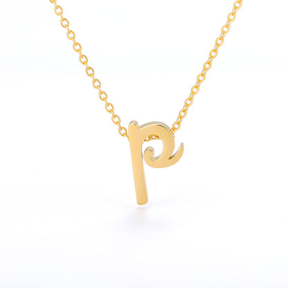 Small Letter Hollow Stainless Necklace