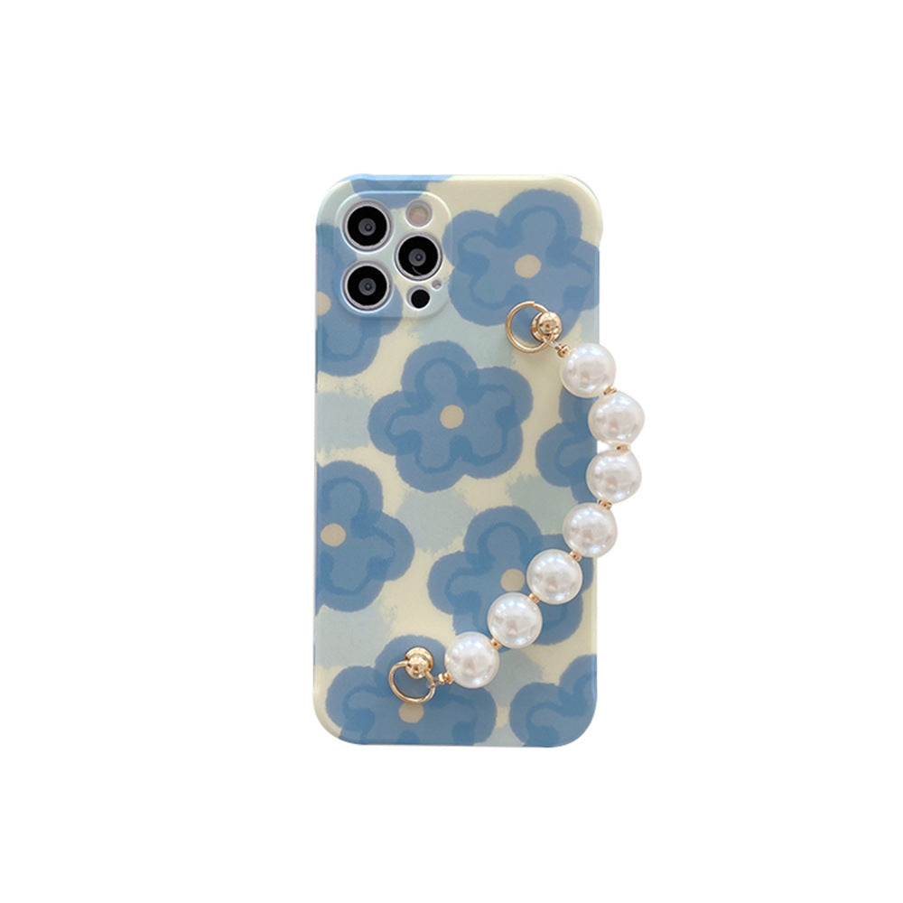 Blue Floral Pearl Bracelet iPhone case