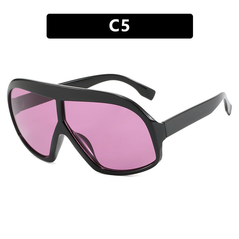 Conjoined large frame sunglasses, fashionable and versatile sunglasses, cross-border trendy sunglasses, high-end feel