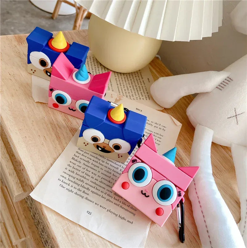 3D stereo unicorn cat earphone protective cover - Viexta