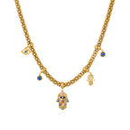 18k Palm Eye Necklace Earring Bracelet Suit