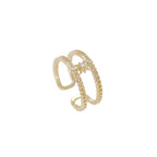 Ins Layered Zircon Forefinger Ring - Viexta