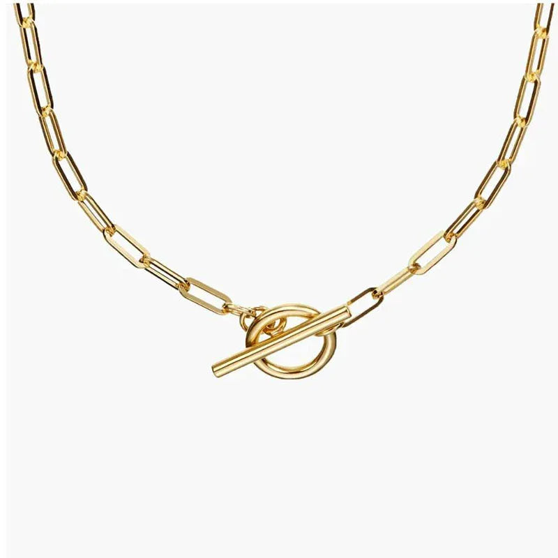Vacuum Gold Plated Stainless Steel OT Necklace - Viexta