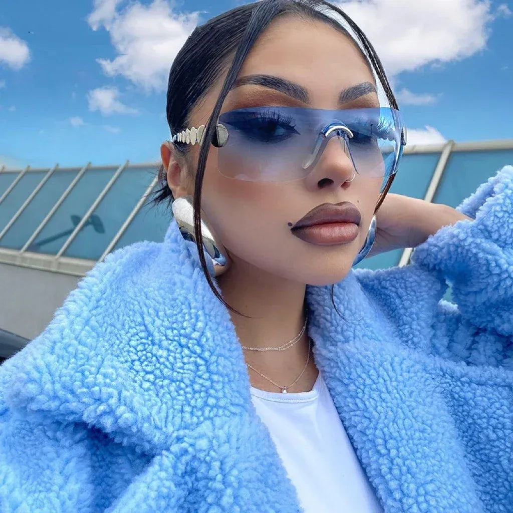 One Piece Rimless Outdoor Sunglasses - Viexta