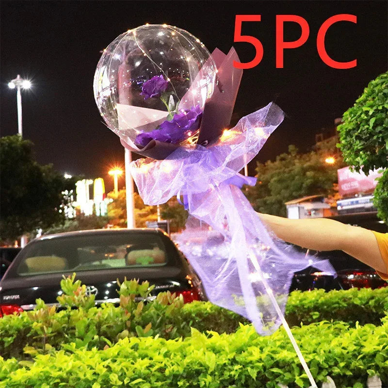 LED Luminous Balloon Rose Bouquet - Viexta