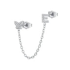 Women's Zircon Butterfly Alphabet One Piece Stud Earrings - Viexta