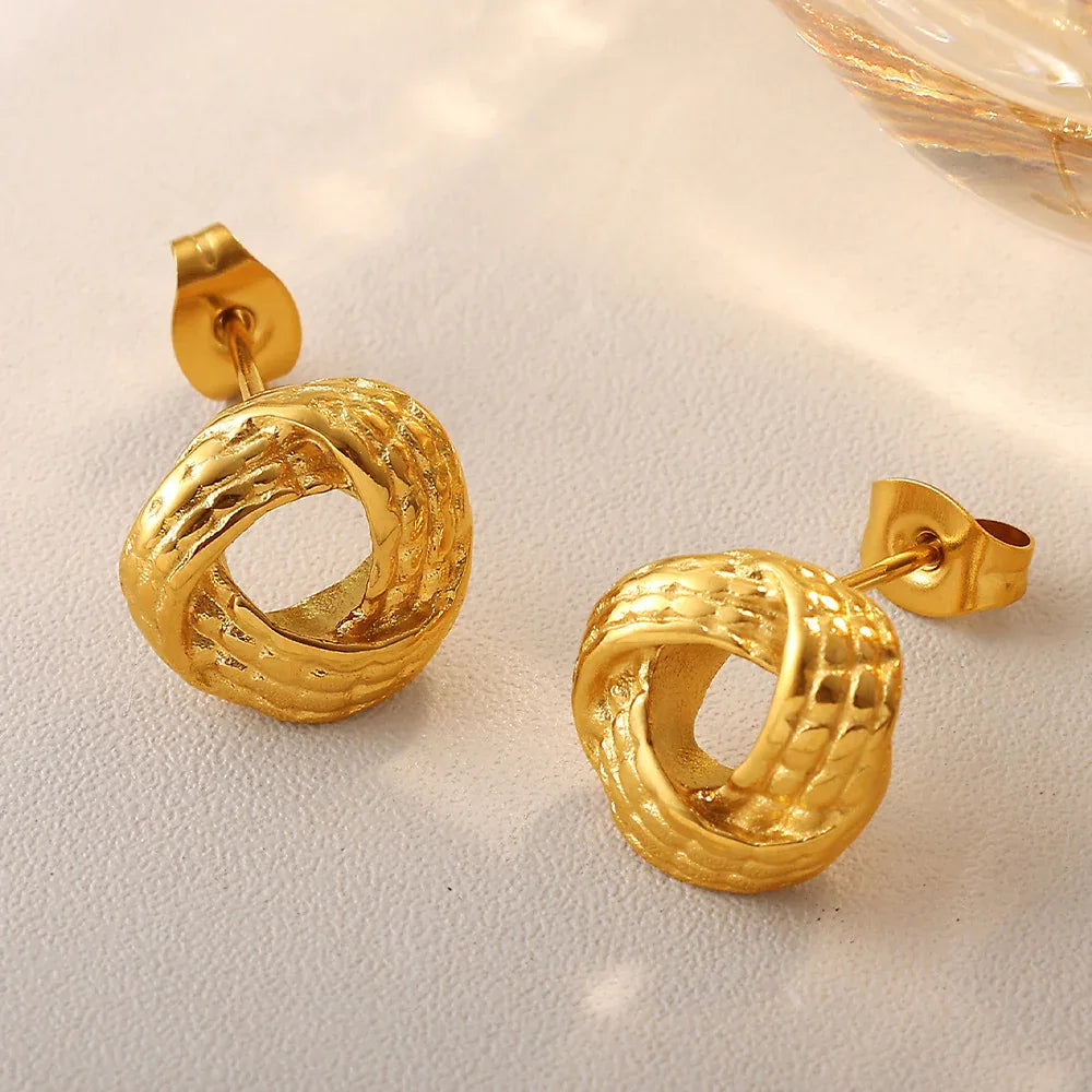 Retro Twist Knot Snake Pattern Stud Earrings