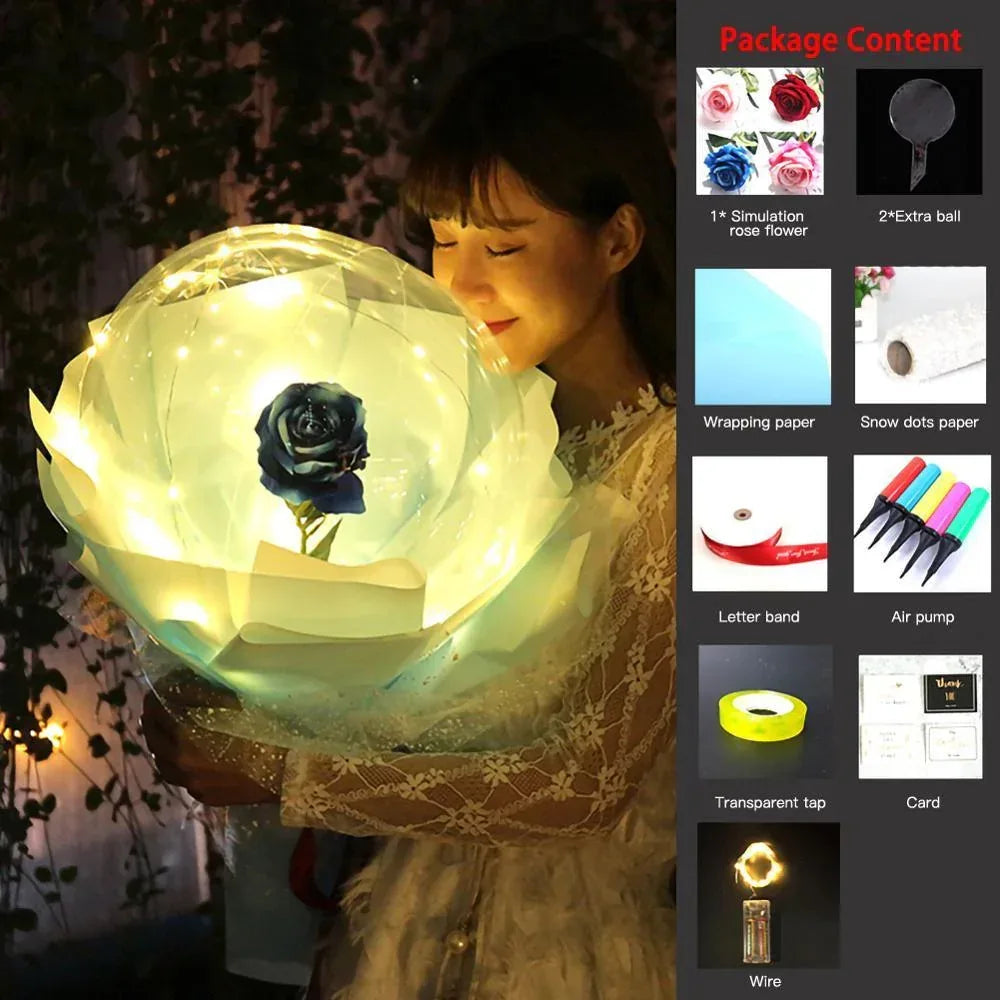 LED Luminous Balloon Rose Bouquet - Viexta