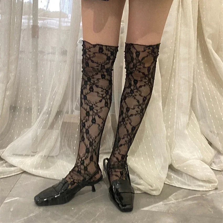 Influencer Stretch Lace Over-the-knee Stockings