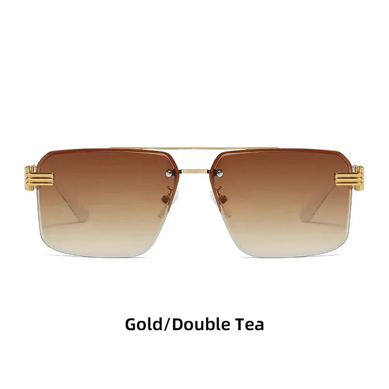 Women's Square Trimmed Sunglasses With Large Frame - Viexta