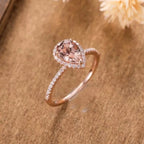 18K Rose Gold Plated Pink Crystal Ring