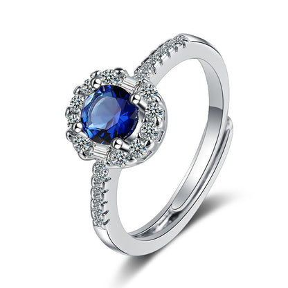 Zircon Blue Princess Ring