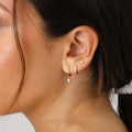 Inlaid Zircon Three-piece Set Earrings - Viexta