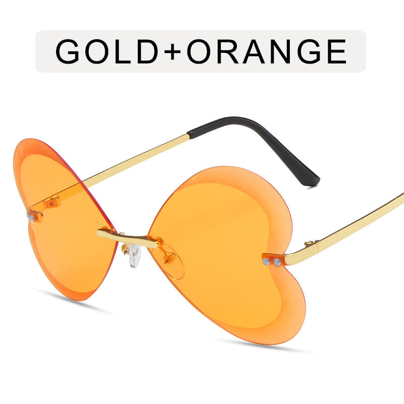Retro Trend Love Metal Sunglasses