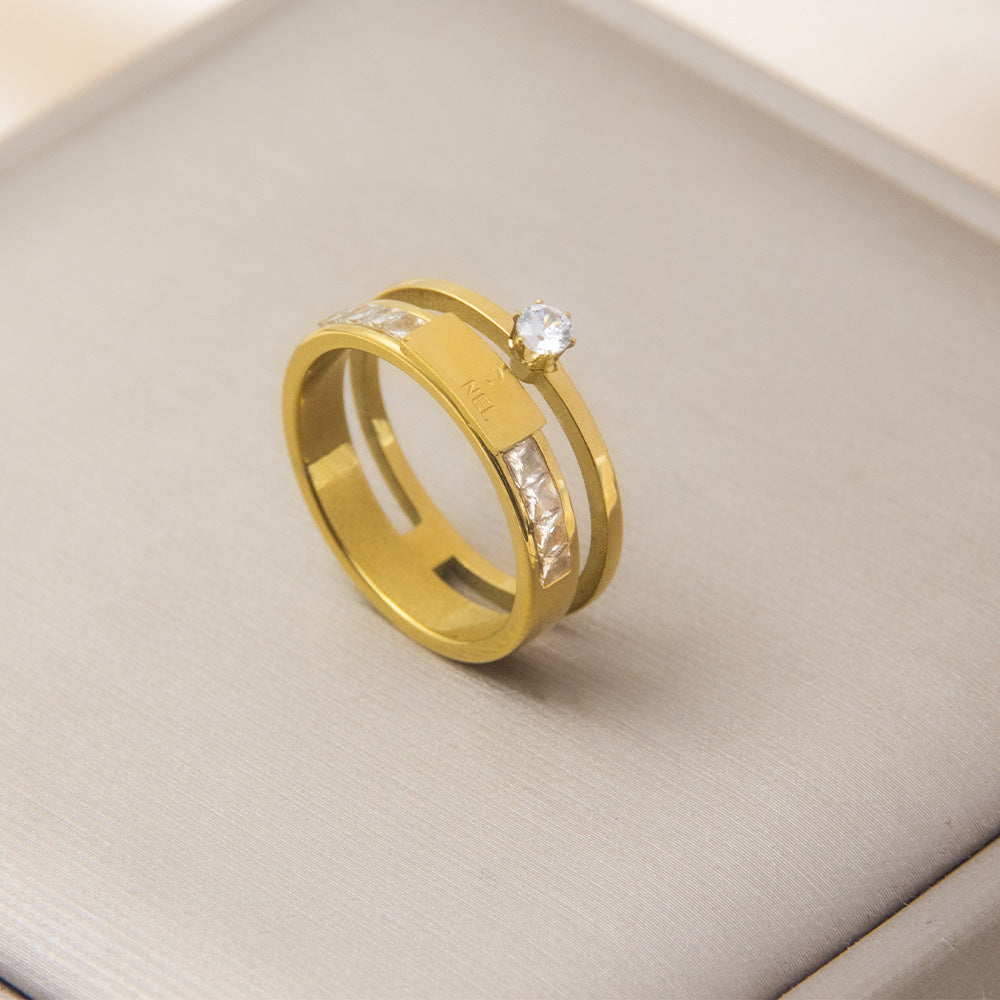 Light Luxury Double-layer Ring