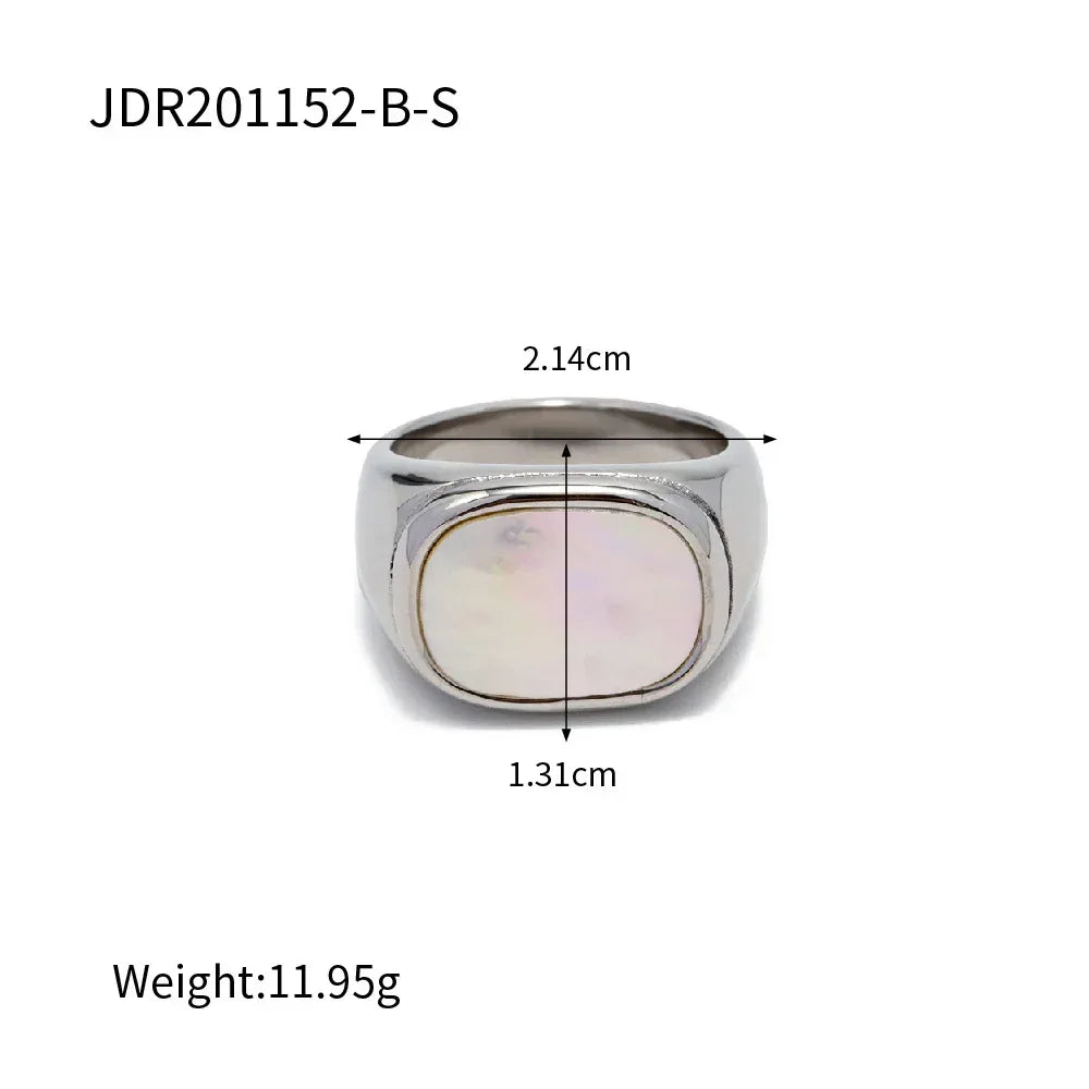 18K Gold Vacuum Plating Shell Ring - Viexta