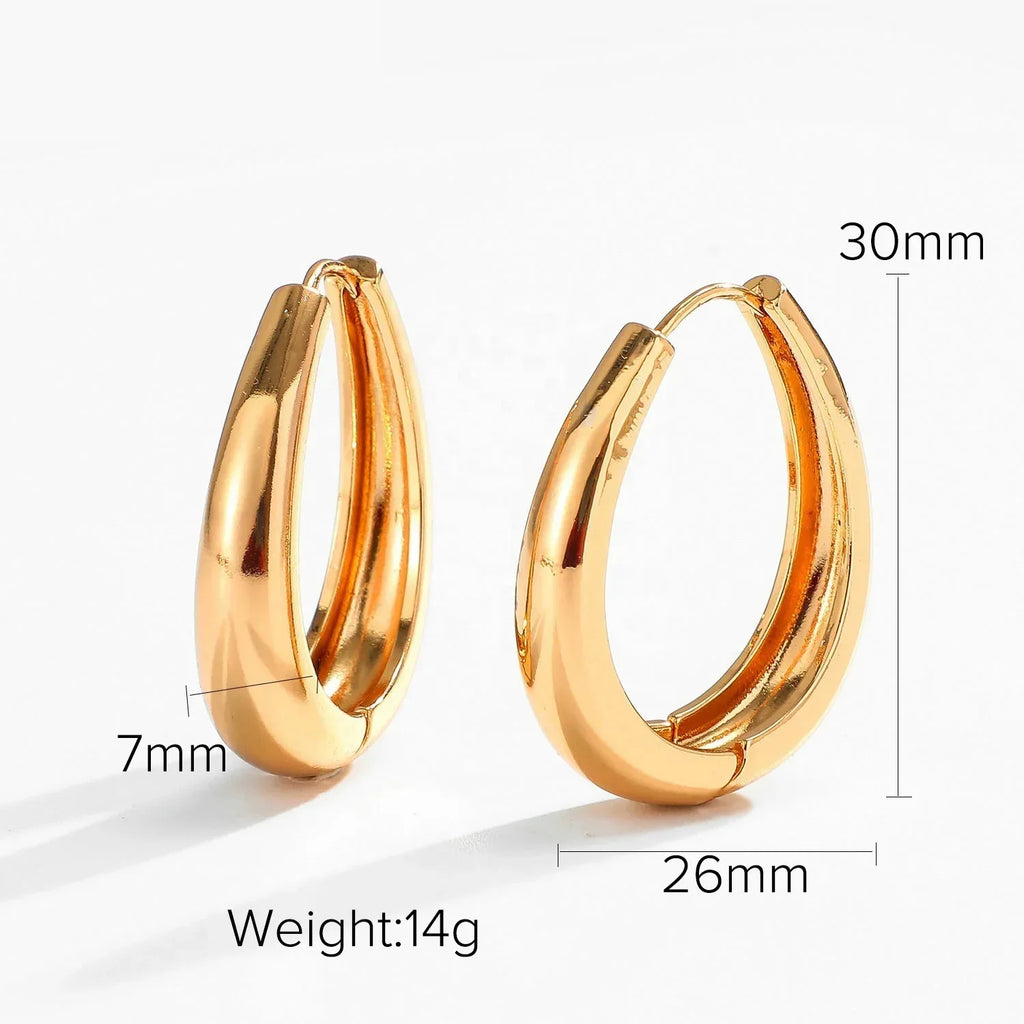 18k INS Net Red Popular Hoops - Viexta