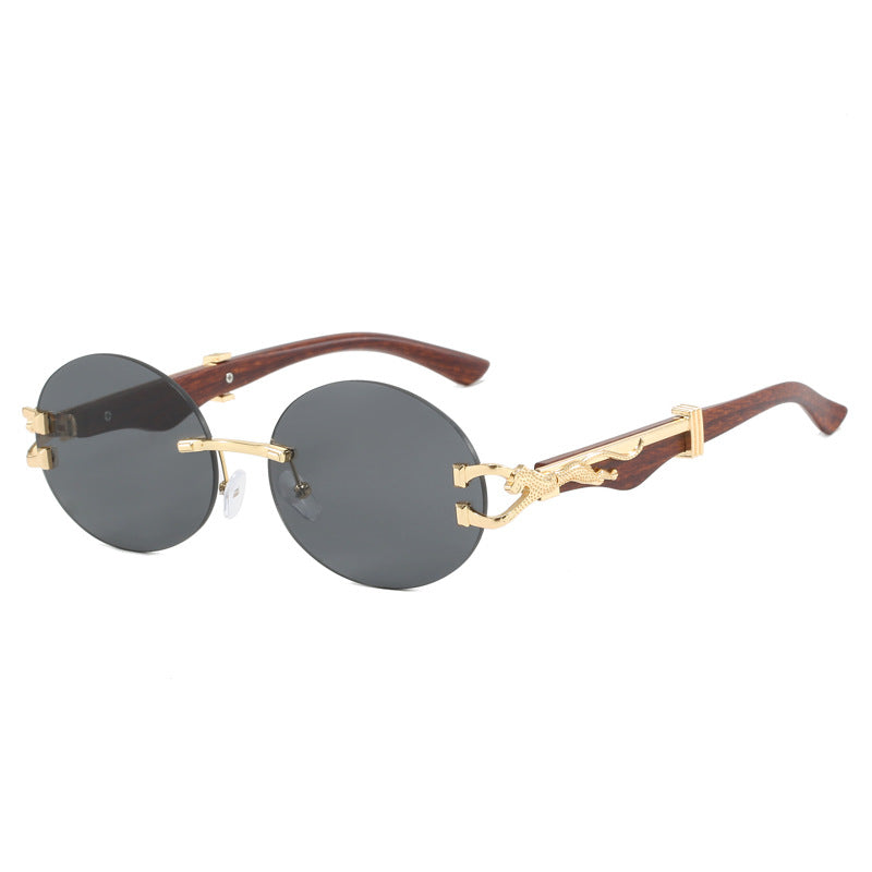 Leopard round frameless cut glass
