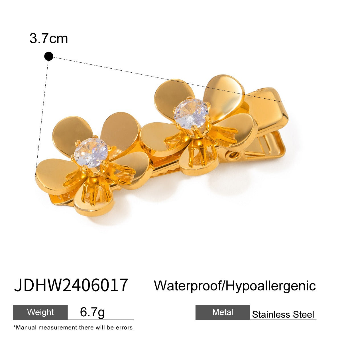 Stainless steel shell hair clip with bangs and metal hair accessories