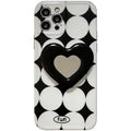 Black And White Diamond Round iPhone Case - Viexta