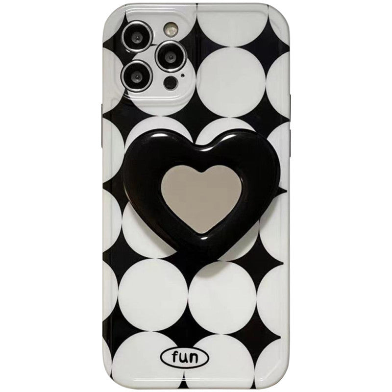 Black And White Diamond Round iPhone Case