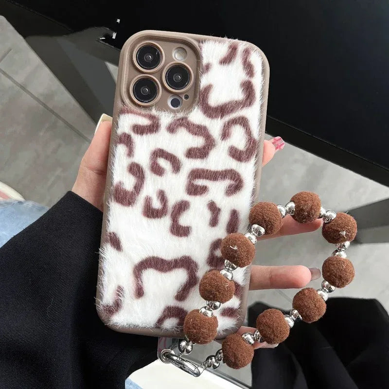 Leopard Printed Plush iPhone Case - Viexta