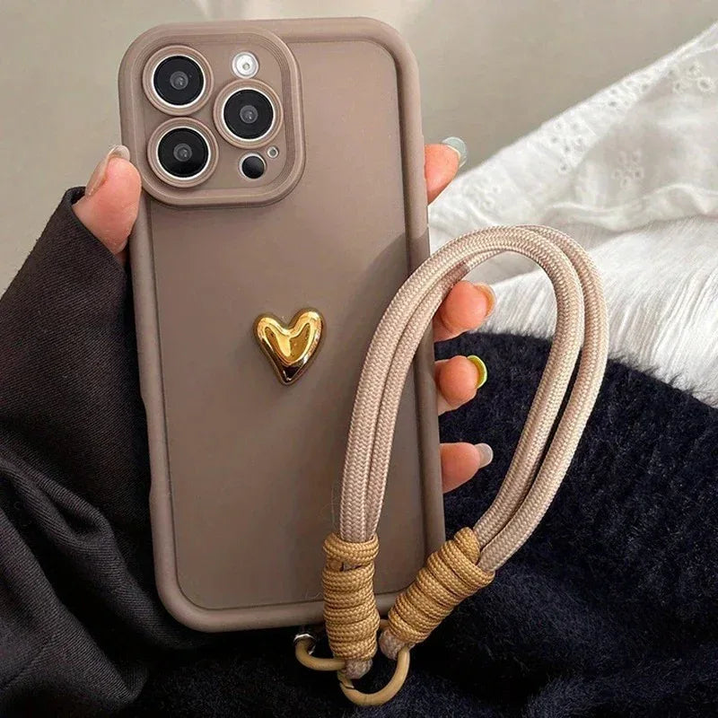 Lanyard Heart Design Silicone iPhone Case - Viexta
