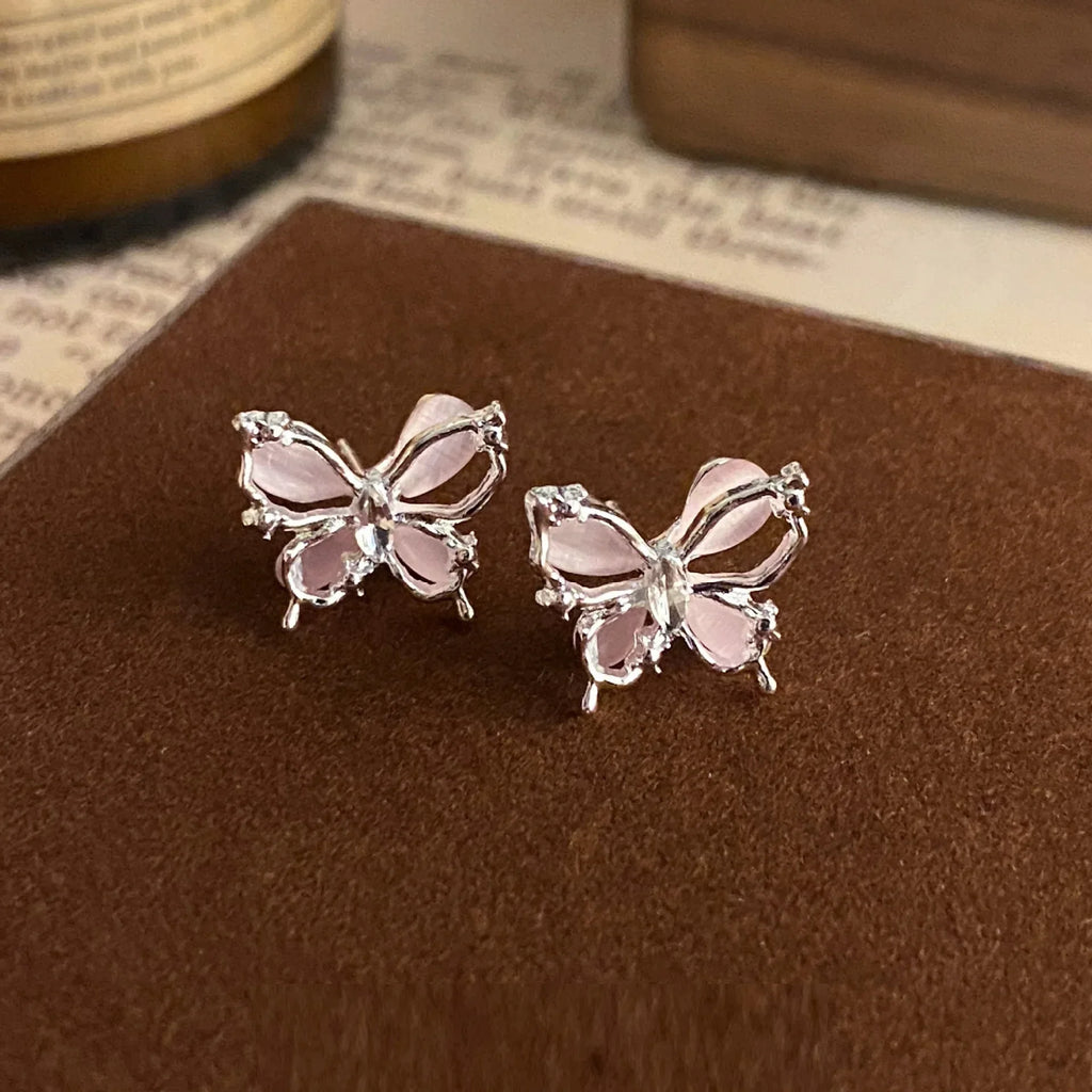 Fairy Butterfly Opal Stone Ear Studs - Viexta